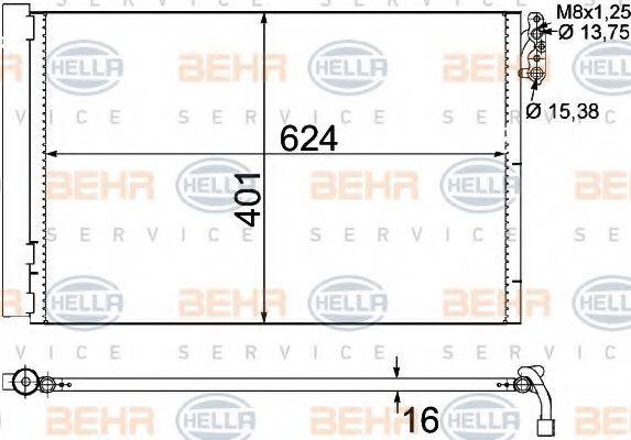 BEHR HELLA SERVICE 8FC351302611 Конденсатор кондиционера