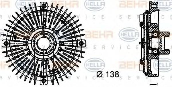 BEHR HELLA SERVICE 8MV376732021 Сцепление вентилятора радиатора
