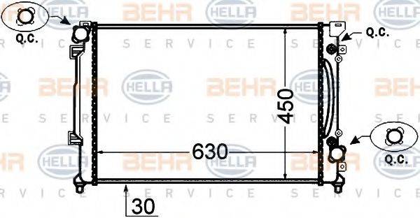 BEHR HELLA SERVICE 8MK376766231 Радиатор (охлаждение двигателя)