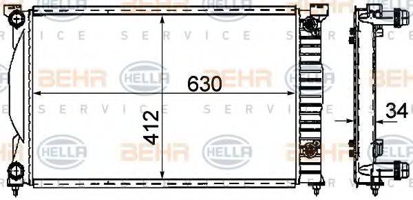 Радиатор (охлаждение двигателя) BEHR HELLA SERVICE 8MK 376 781-061