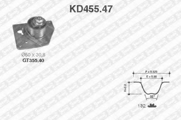 Ремень ГРМ (комплект) SNR KD455.47