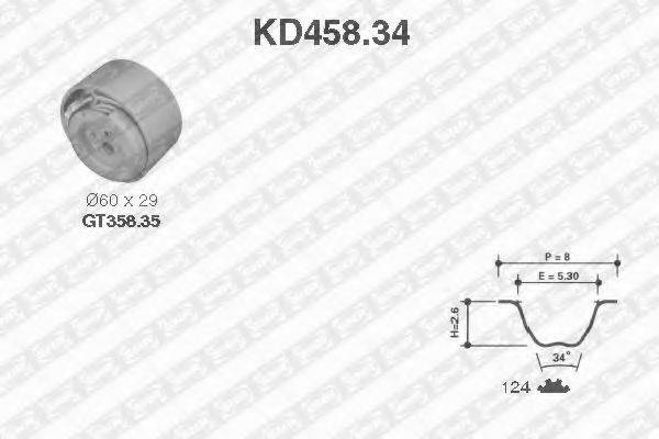 SNR KD45834 Ремень ГРМ (комплект)