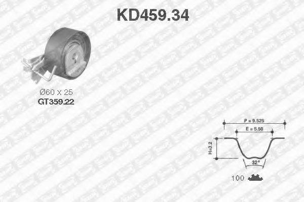 Ремень ГРМ (комплект) SNR KD459.34