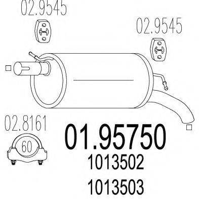 Глушитель выхлопных газов MTS 01.95750