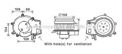 Вентилятор салона (электродвигатель) AVA QUALITY COOLING MS8625