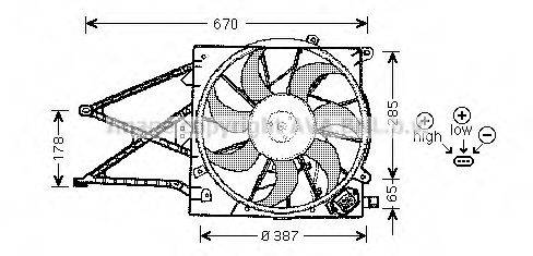 Вентилятор (охлаждение двигателя) AVA QUALITY COOLING OL7509