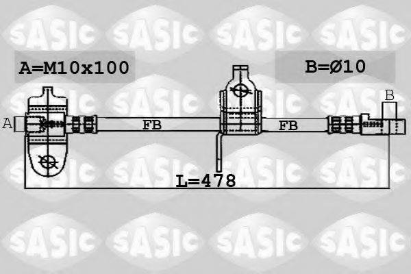 Шланг тормозной SASIC 6606032