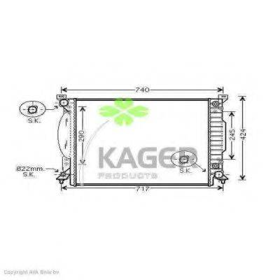 Радиатор (охлаждение двигателя) KAGER 31-1628