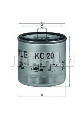 Фильтр топливный MAHLE ORIGINAL KC20