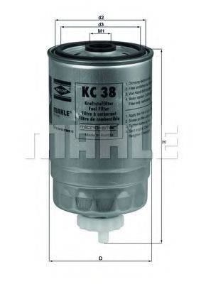 Фильтр топливный MAHLE ORIGINAL KC38