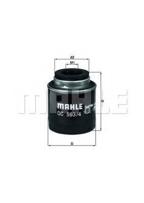 Масляный фильтр двигателя MAHLE ORIGINAL OC 593/4