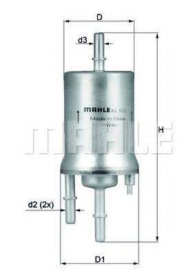 Фильтр топливный MAHLE ORIGINAL KL 572