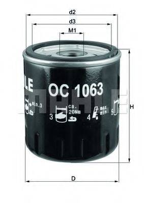 Масляный фильтр двигателя MAHLE ORIGINAL OC1063