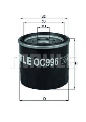 Масляный фильтр двигателя MAHLE ORIGINAL OC996