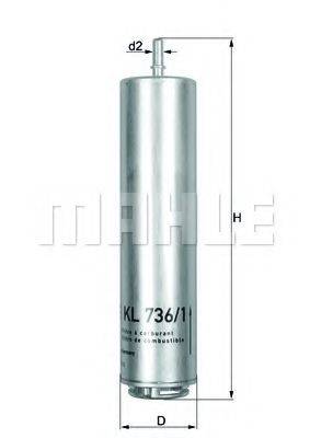 Фильтр топливный MAHLE ORIGINAL KL 736/1D