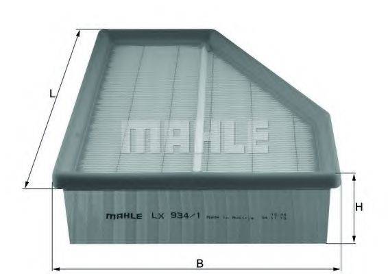 Фильтр воздушный двигателя MAHLE ORIGINAL LX 934/1