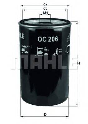 Масляный фильтр двигателя MAHLE ORIGINAL OC206