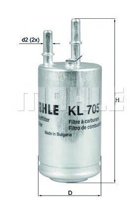 Фильтр топливный MAHLE ORIGINAL KL705