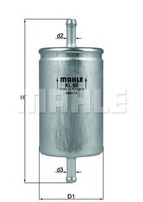 Фильтр топливный MAHLE ORIGINAL KL60