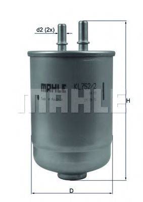 Фильтр топливный MAHLE ORIGINAL KL 752/2D