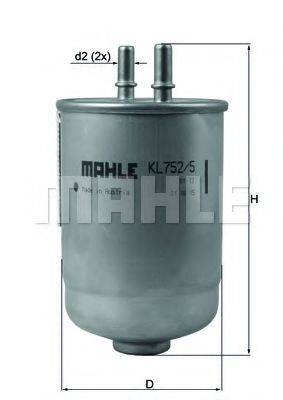 Фильтр топливный MAHLE ORIGINAL KL7525D