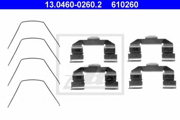 Комплектующие, колодки дискового тормоза ATE 13.0460-0260.2