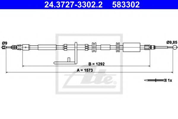 Трос, стояночная тормозная система ATE 24.3727-3302.2