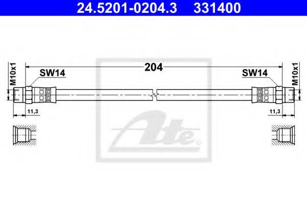 Шланг тормозной ATE 24.5201-0204.3