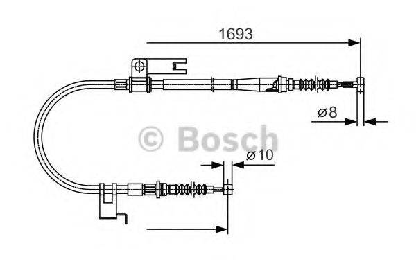 Трос, стояночная тормозная система BOSCH 1987477917