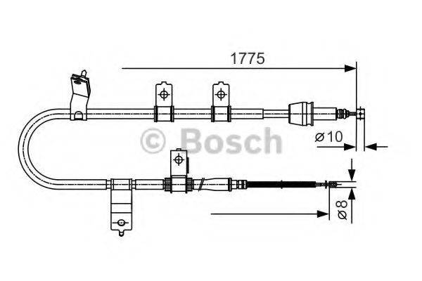 Трос, стояночная тормозная система BOSCH 1987482077