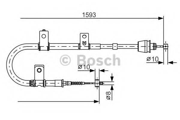Трос, стояночная тормозная система BOSCH 1987482166
