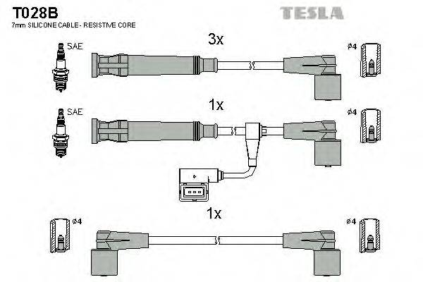 Провода зажигания TESLA T028B