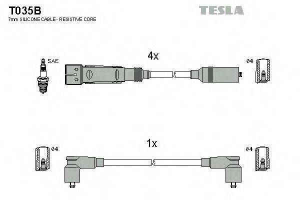 TESLA T035B Провода зажигания