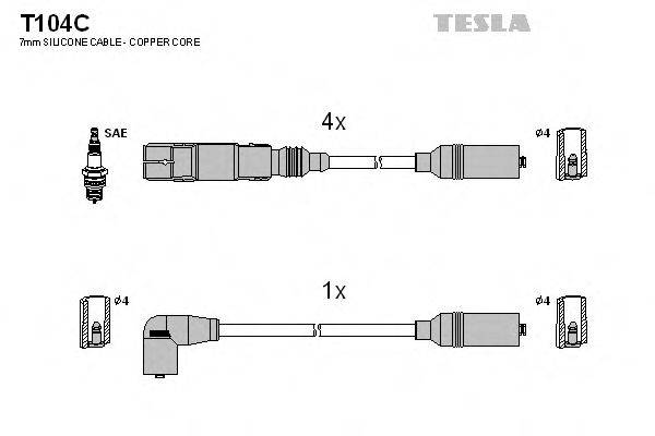 Провода зажигания TESLA T104C