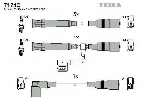 Провода зажигания TESLA T174C