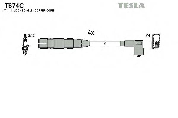 Провода зажигания TESLA T674C
