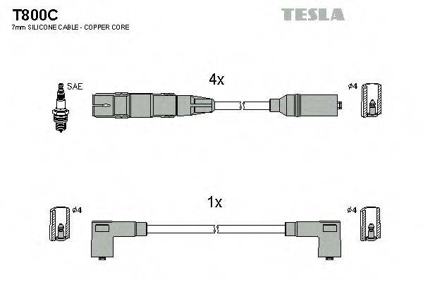 Провода зажигания TESLA T800C