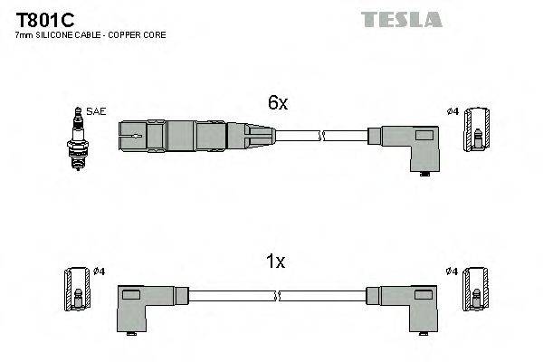 Провода зажигания TESLA T801C