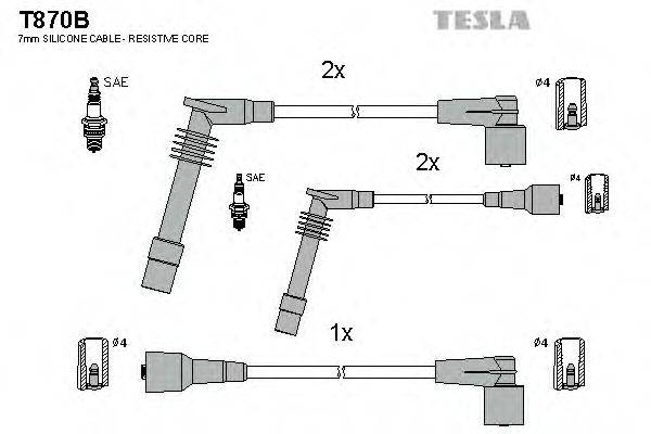 Провода зажигания TESLA T870B