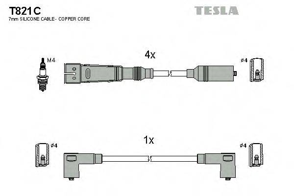 Провода зажигания TESLA T821C