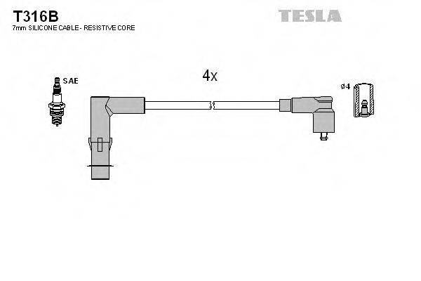 Провода зажигания TESLA T316B