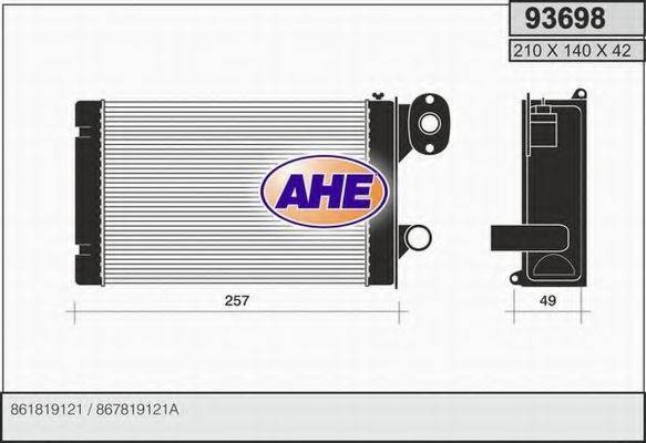 Радиатор отопителя AHE 93698