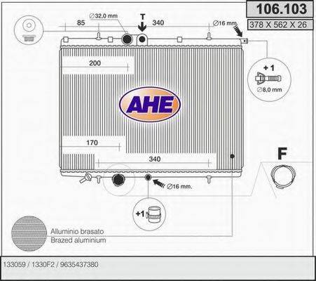 AHE 106103 Радиатор (охлаждение двигателя)