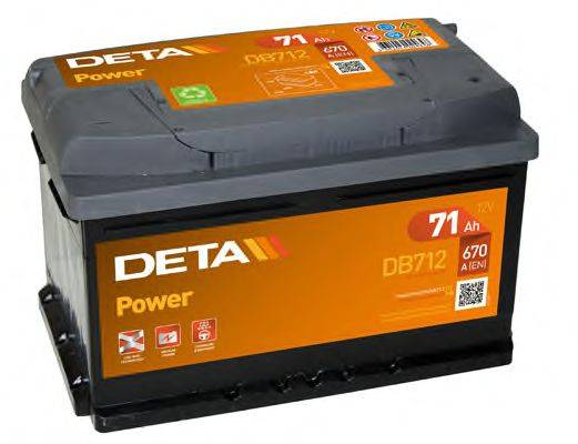 АКБ (стартерная батарея) DETA DB712