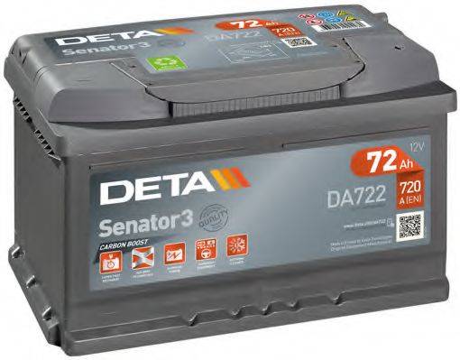 АКБ (стартерная батарея) DETA DA722