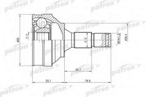 PATRON PCV1446 Шарнирный комплект (ШРУС с пыльником)