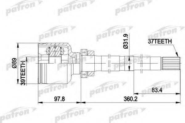 PATRON PCV3013 Шарнирный комплект (ШРУС с пыльником)