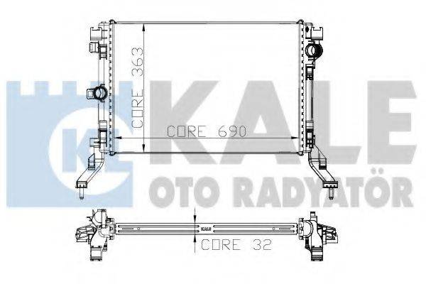 Радиатор (охлаждение двигателя) KALE OTO RADYATOR 273800