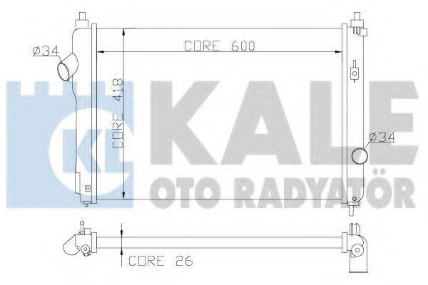 Радиатор (охлаждение двигателя) KALE OTO RADYATOR 355100