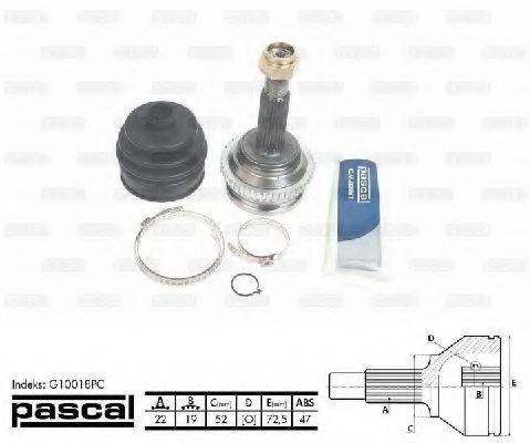 Шарнирный комплект (ШРУС с пыльником) PASCAL G10018PC